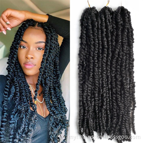10 Piece Brown Blonde Pre-twisted Hair 18 Inch Pre-looped Ombre Black Passion Crochet Hair for Women Synthetic Braids